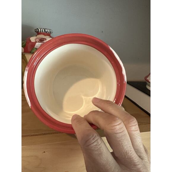 Droll Designs Set Of 4 Canister Fruit Apples Pears Plums Lemons Rose Lids Rare - Picture 12 of 16